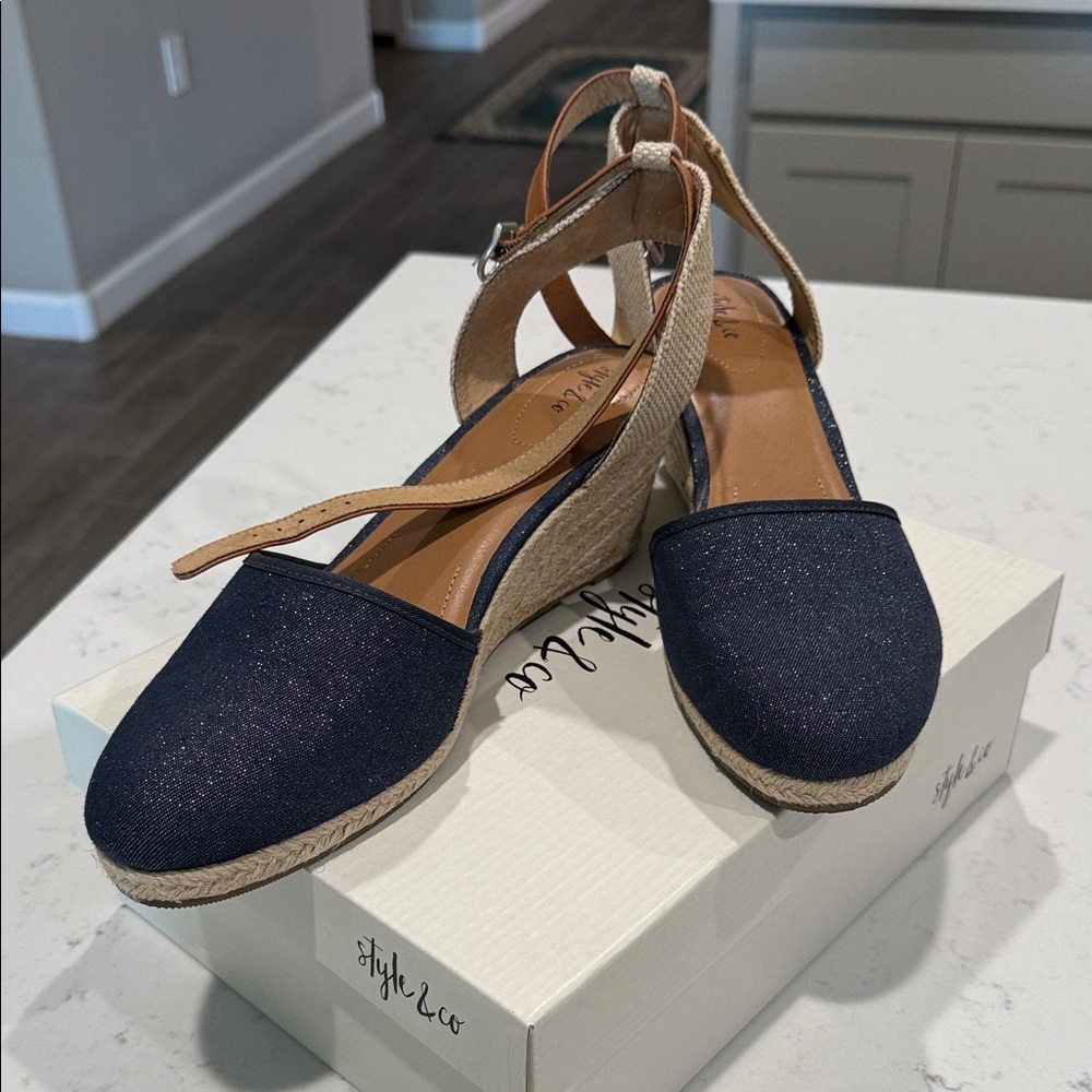 Style & Co. Women's Dark Blue Espadrille Sandals